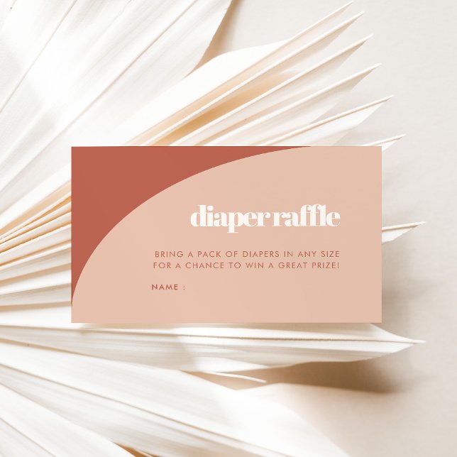 Chic peach terracotta Babydusche Preisliste Begleitkarte (Von Creator hochgeladen)