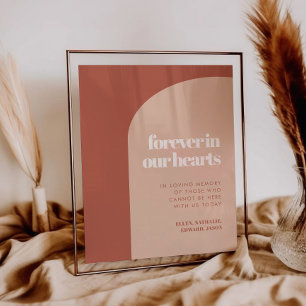 Chic peach terracotta Forever in unseren Herzen Ze Poster