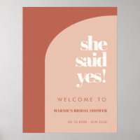 Chic peach terracotta Sie sagte ja Brautparty