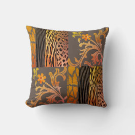 Chic Peach und Brown Animal Printed Cushion Kissen