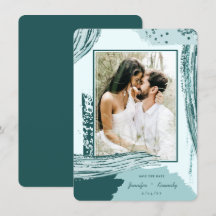 Chic Peacock Abstrakt Paint Brush Strokes Foto