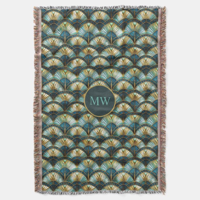 Chic Peacock Color Hartglas Decke (Vorderseite Vertikal)