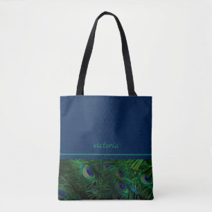 Chic Peacock Feathers Mit Monogramm