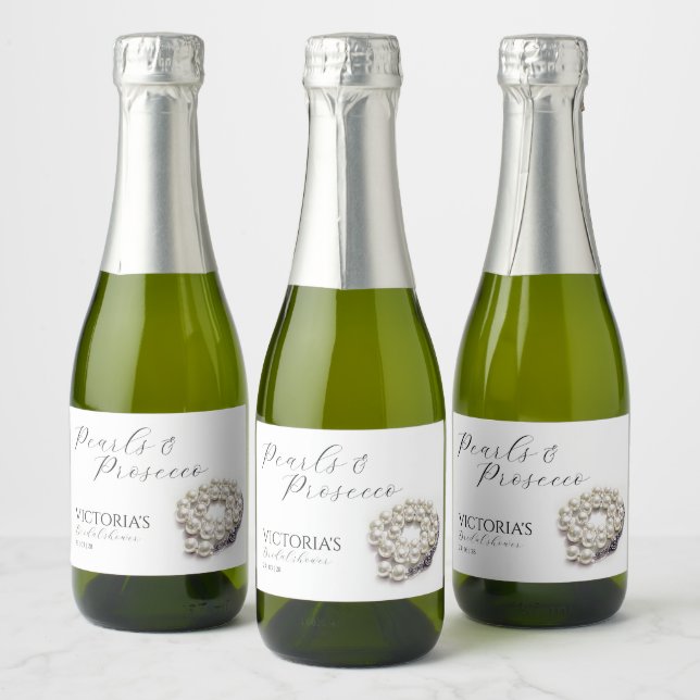 Chic Pearls and Prosecco Brautparty (Flaschen)