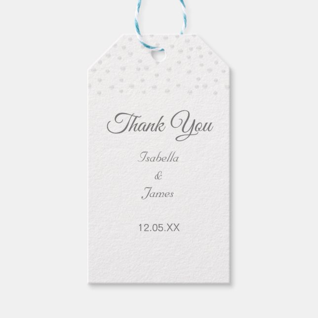 Chic Pearls auf Schwarz & Weiß Vielen Dank für Ihr Geschenkanhänger (Vorderseite)