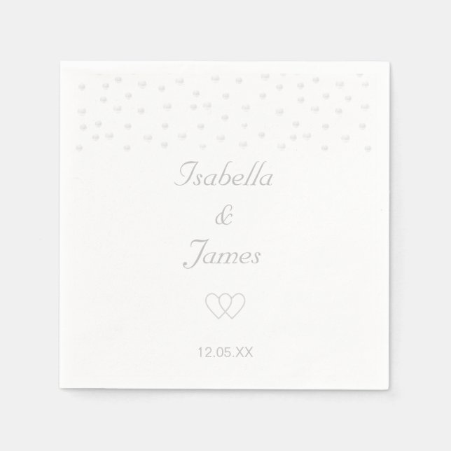 Chic Pearls auf White Wedding Serviette (Vorderseite)