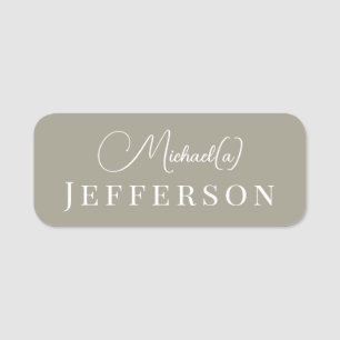 Chic Pebble Gray: Elegant Beruflich handschriftlic Namensschild