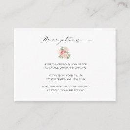 Chic Peony Gold Typografie Hochzeit Empfang Begleitkarte