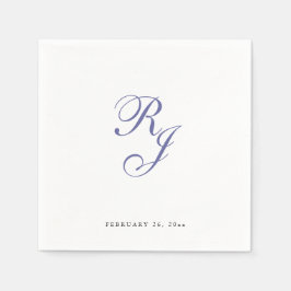 Chic Periwinkle Monogram Wedding Napkins Serviette