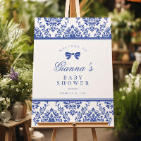 Chic Periwinkle Ribbon Babydusche Begrüßungszeiche