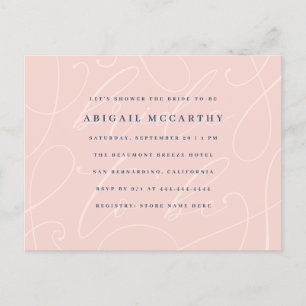 Chic-Perle erröten u. marokkanisches blaues Einladungspostkarte