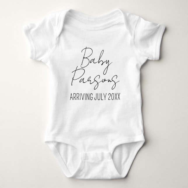 Chic Personalisiert Birth Announcement Individuell Baby Strampler (Vorderseite)