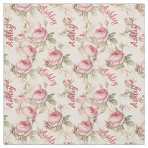 Chic Personalisiert Coral Rose Print mit Name Stoff