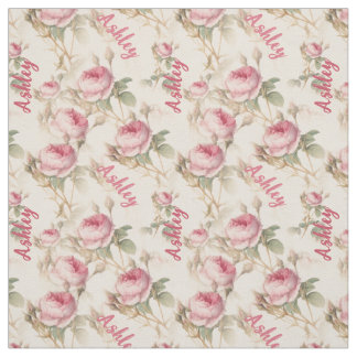 Chic Personalisiert Coral Rose Print mit Name Stoff