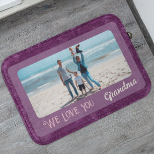 Chic Personalisiert Foto Text Oma Geschenk Rot Badematte