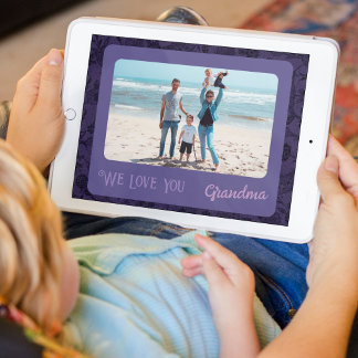 Chic Personalisiert Foto Text Oma Geschenk Violet Poster