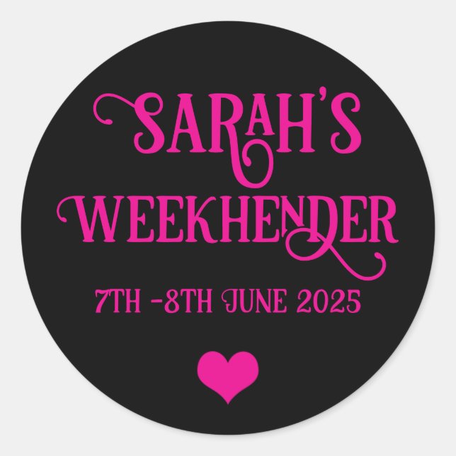 Chic Personalisiert Hen Do Stickers | Bride Squad (Vorderseite)