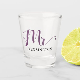 Chic Personalisiert Mr. Newlywed Typografy Schnapsglas