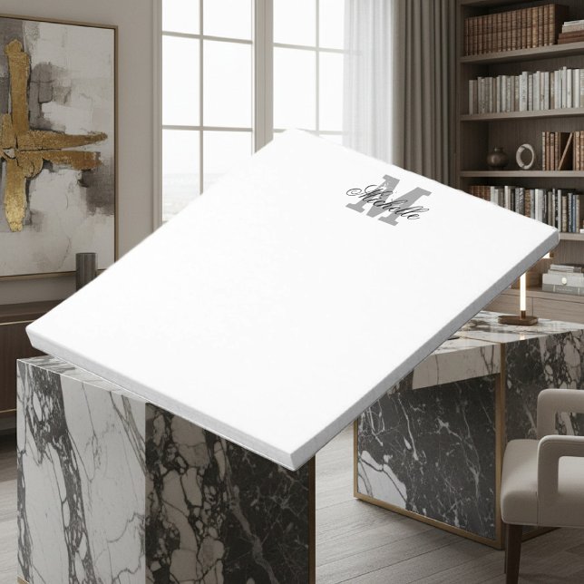 Chic personalisiert name monogram schreiben Notizb Notizblock (chic notepad with monogram)