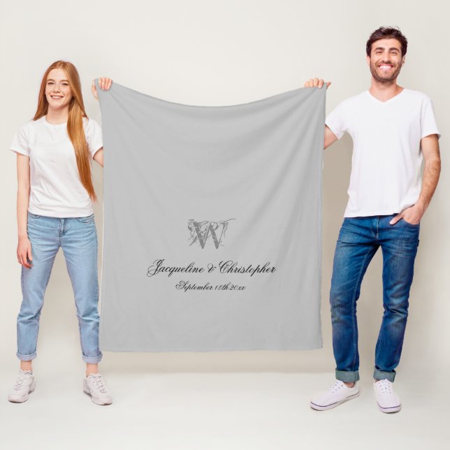 Chic Personalisiert Newlywed Monogram Fleecedecke (Beispiel)