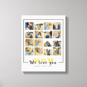 Chic Personalisiert We Liebe Sie Mama Fotos Collag Leinwanddruck