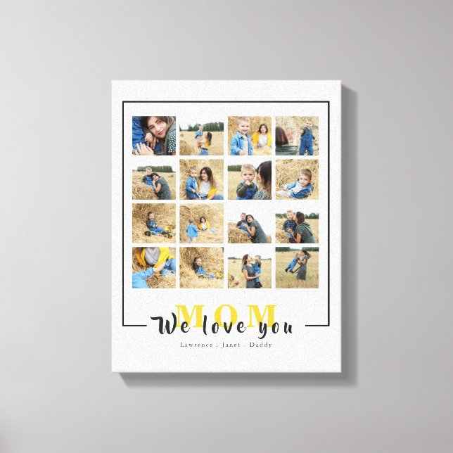 Chic Personalisiert We Liebe Sie Mama Fotos Collag Leinwanddruck (Vorderseite)