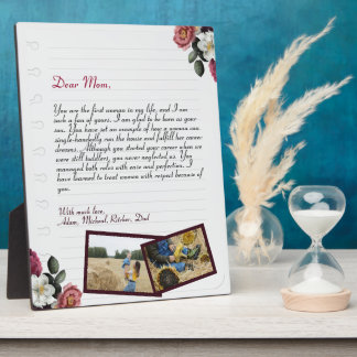 chic Personalized Love Letter Handwritten & Foto Fotoplatte