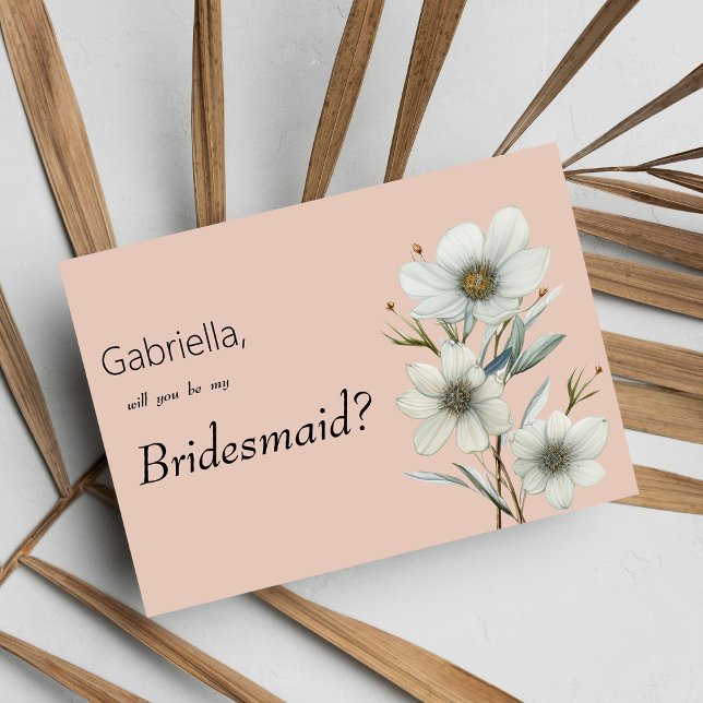 Chic pfirsichweiße Minze Blütenfeder Bridesmaid Einladung (Chic peach white mint floral spring Bridesmaid)