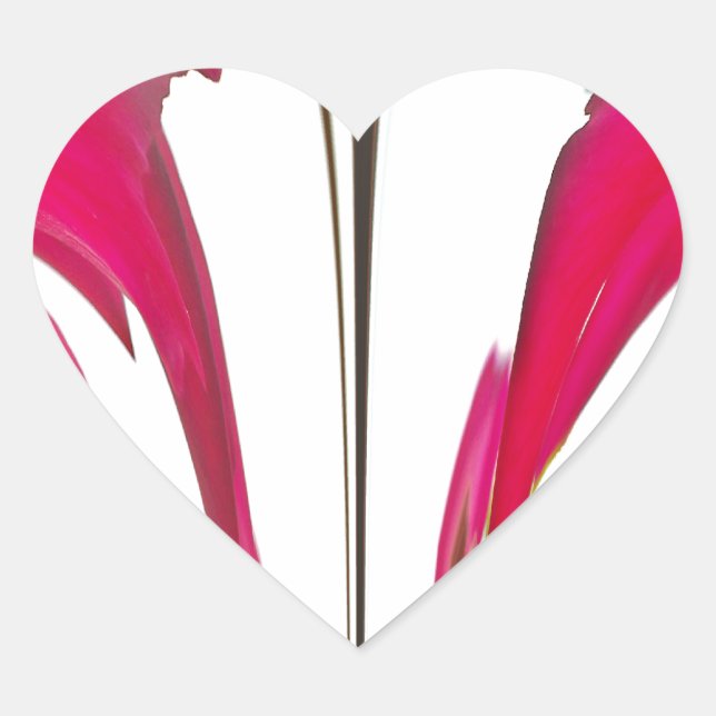 Chic phantastische Rote Rose unter dem weißen Himm Herz-Aufkleber (Vorderseite)