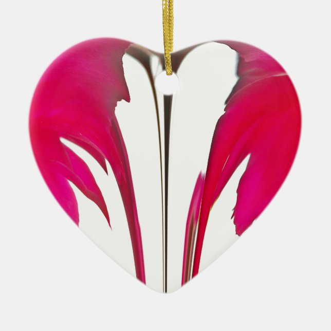 Chic phantastische Rote Rose unter dem weißen Himm Keramik Ornament (Vorne)