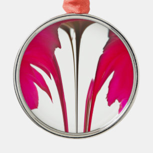 Chic phantastische Rote Rose unter dem weißen Himm Silbernes Ornament