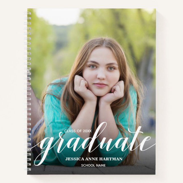 Chic Photo Graduation Party Guest Book Notizbuch (Vorderseite)