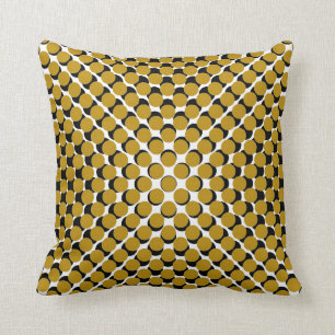 CHIC PILLOW_190 MUSTARD /BLACK MODERN DOT PATTERN KISSEN