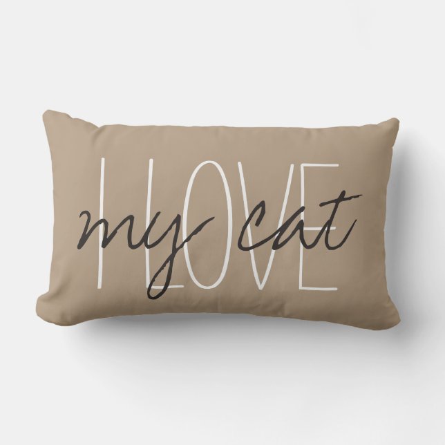 CHIC PILLOW_ " ICH LIEBE… meine Katze " Lendenkissen (Vorderseite)