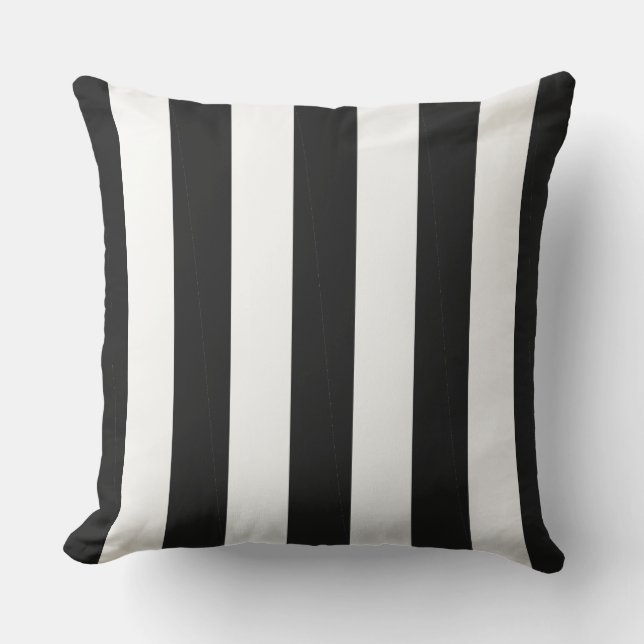 CHIC PILLOW_MOD SCHWARZE U. WEISSE STREIFEN KISSEN FÜR DRAUßEN (Vorderseite)