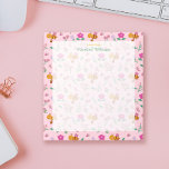 Chic pink Aquarellbäume Wildblumen Muster Name Notizblock<br><div class="desc">Die Ausstellung "Joyful Melodies: Pink Rabbit's Birthday Symphony". Dieses bezaubernde, von Hand gezeichnet Design besticht durch eine reizende Aquarellbär inmitten einer lebhaften Auswahl an Wildblumen, die mit Aquarellgouache sorgfältig gefertigt wurden. Ideal, um Ihren Zazzle-Produkten eine Touch von whimsicalem Charme zu verleihen. Dieses reizvolle Muster bringt die Magie der Natur zum...</div>