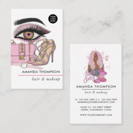 Chic Pink Beauty Fashion Business Card Visitenkarte
