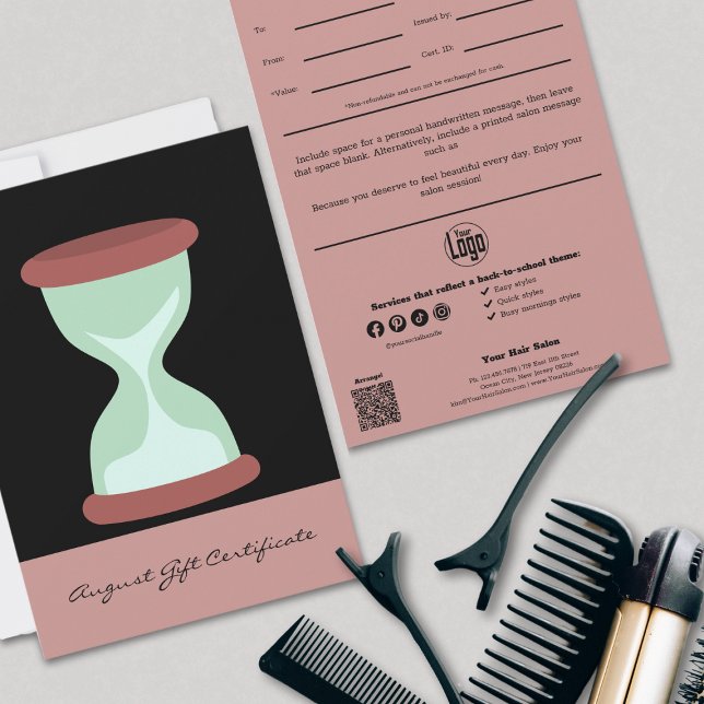 Chic Pink Black August Geschenkgutschein (Chic Pink Black August Gift Certificate)