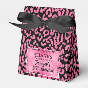 Chic Pink Black Leopard Print Geschenkschachtel