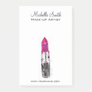 Chic pink Black silver water color lipstick Makeup Post-it Klebezettel