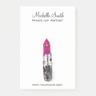Chic pink Black silver water color lipstick Makeup Post-it Klebezettel