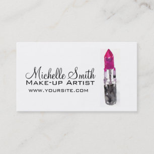 Chic pink Black silver water color lipstick Makeup Visitenkarte