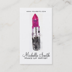 Chic pink Black silver water color lipstick Makeup Visitenkarte