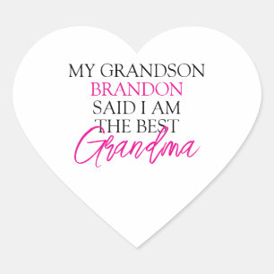 Chic Pink & Black Text Großkinder Funny Oma Herz-Aufkleber