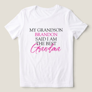 Chic Pink & Black Text Großkinder Funny Oma Tri-Blend Shirt