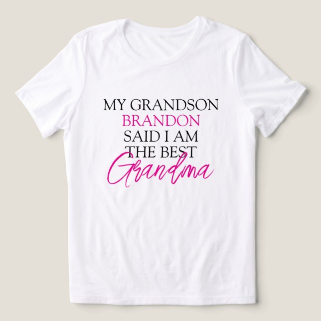 Chic Pink & Black Text Großkinder Funny Oma Tri-Blend Shirt (Design Vorderseite)