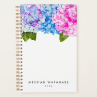 Chic Pink Blue Floral Hydrangea Garden
