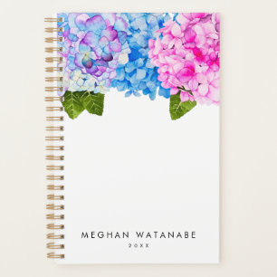 Chic Pink Blue Floral Hydrangea Garden Planer