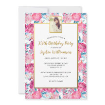 Chic Pink Blume jedes Alters Fotos hinzufügen Gebu