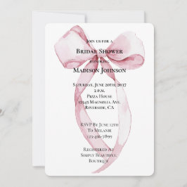 Chic Pink Bow Brautparty Einladung